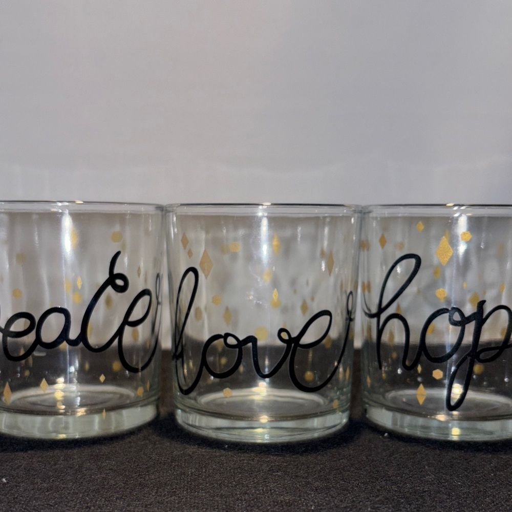 Gold and Black Glass Candle Holders Set
